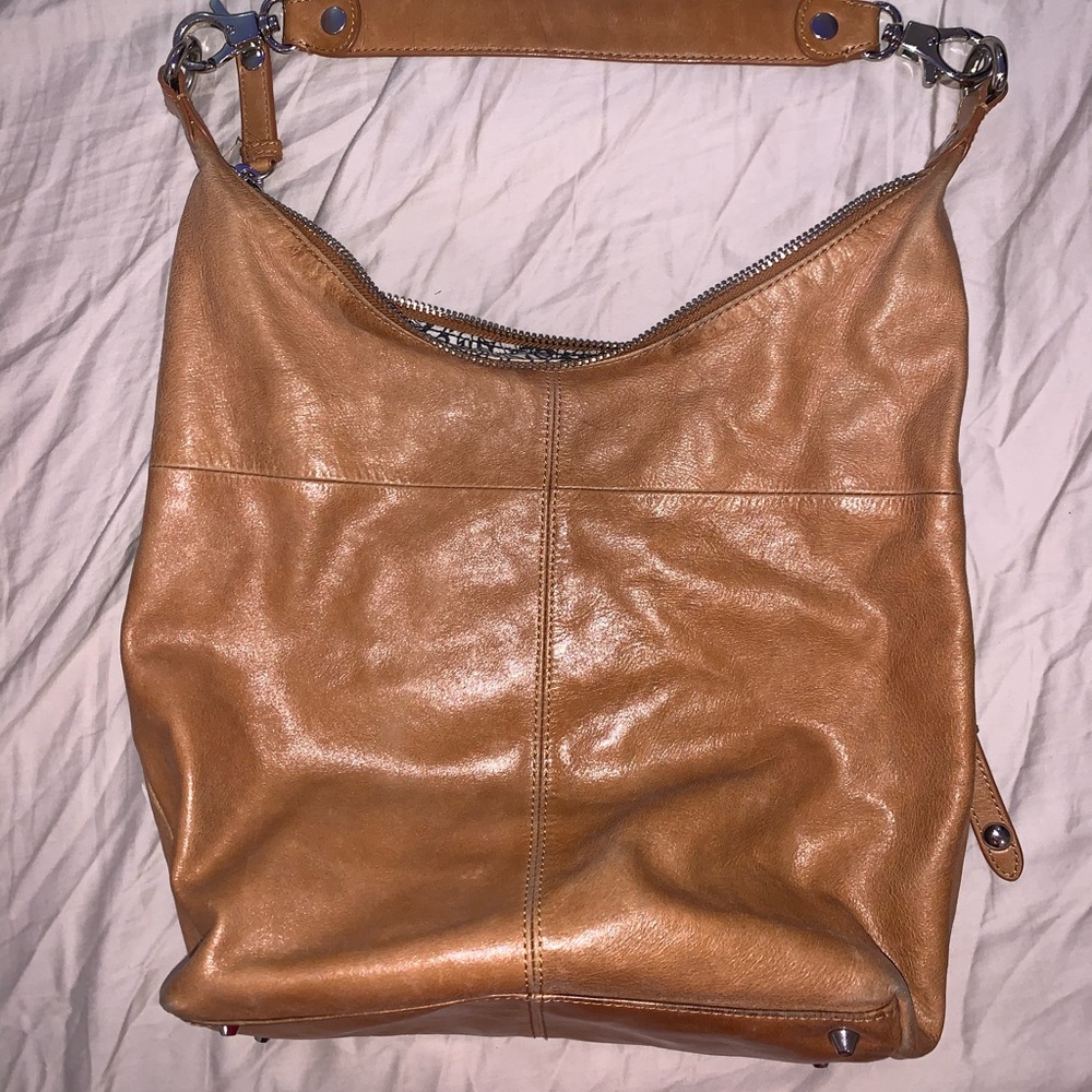 brown leather bag